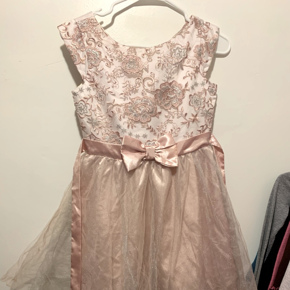 Blush w silver accents Rare Editions girls dress